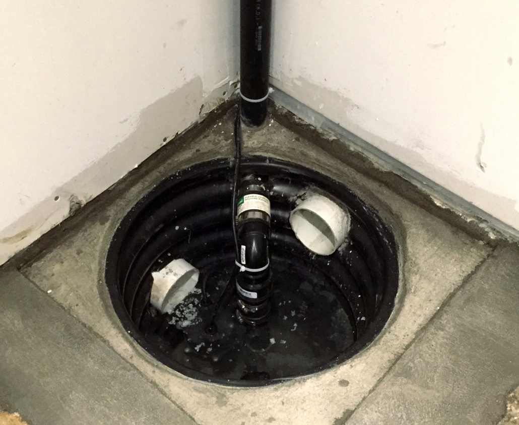 sump pump and pit